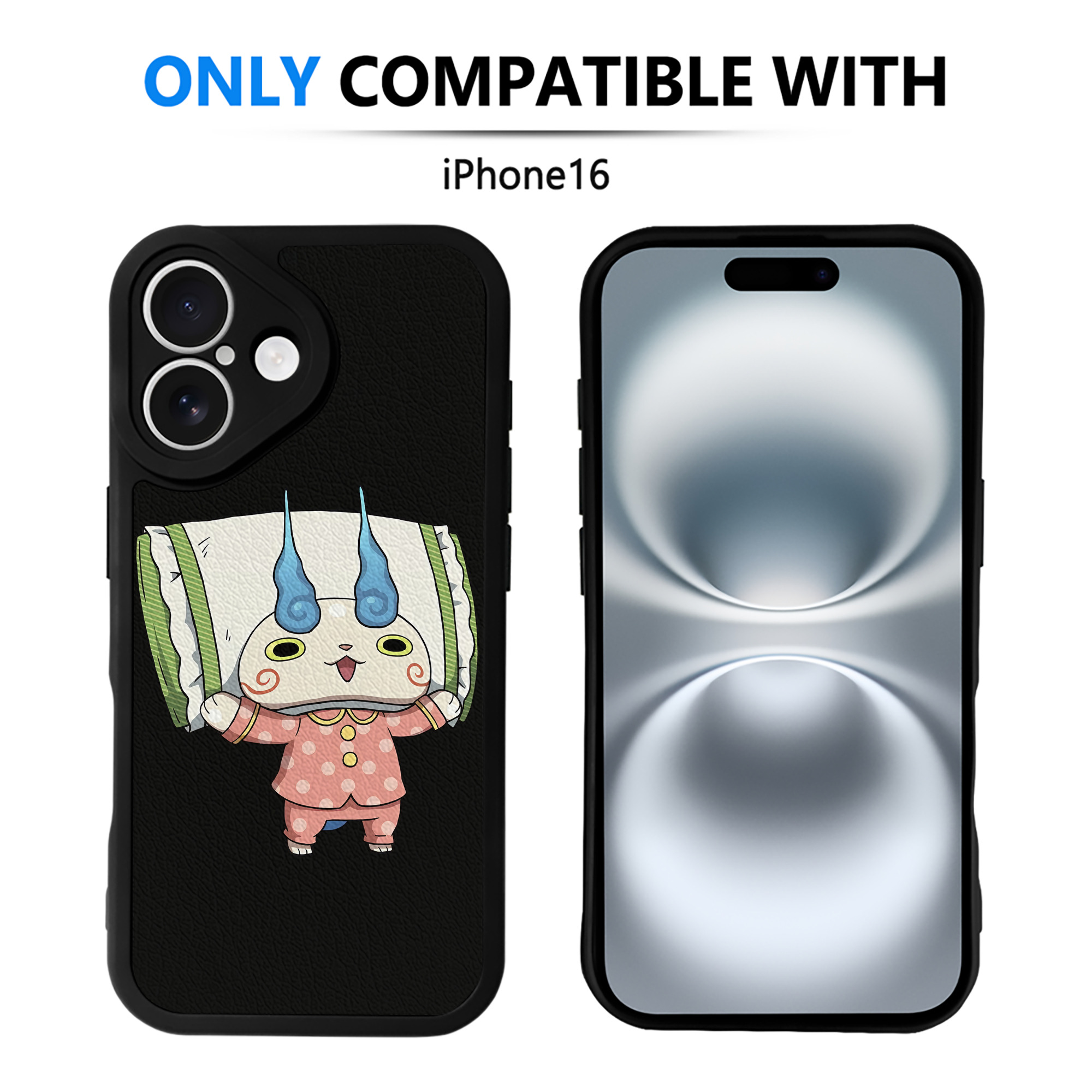 （画像用） 妖怪ウォッチ Yo-kai Watch 【iPhone 16シリーズ対応】シリコンスマホケース（レザー調） 材質：シリコン